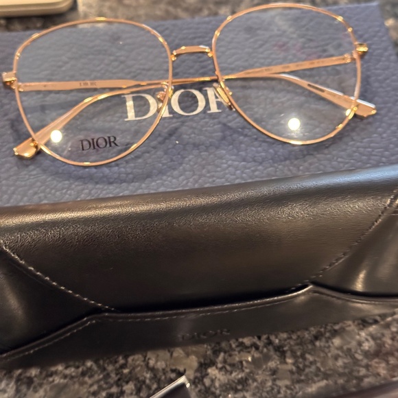 DIOR oversized eyeglasses gold gemdioro r3u - Picture 5 of 5